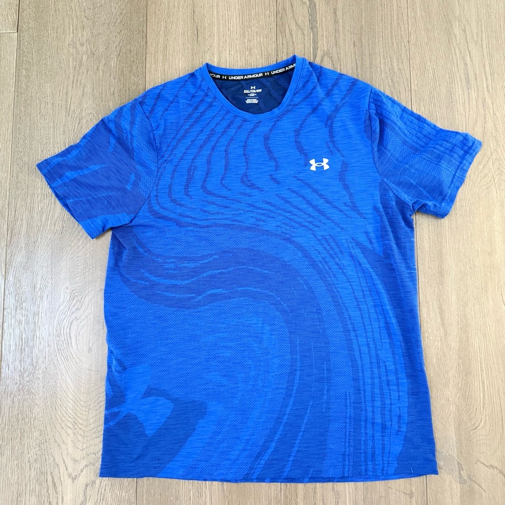 Under Armour Blue Short Sleeve Textured Athletic Tee XXL